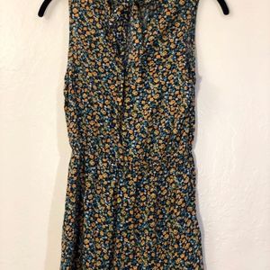Black and Orange Floral Romper Women's Size S